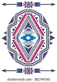 Navajo Ethnic American Native Colorful pattern vector illustration