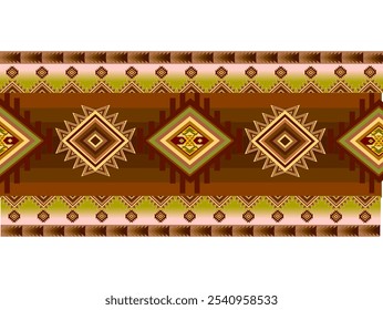 Navajo Ethnic geometric seamless pattern for regal fabric.