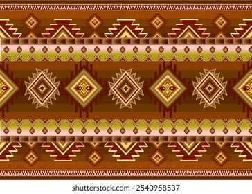 Navajo Ethnic geometric seamless pattern for regal fabric.