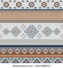 Navajo fabric pattern, bright and modern tones. Traditional geometric patterns combined with a modern twist. Suitable for home decoration or fashion use.