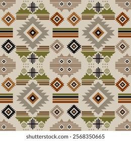 Navajo fabric pattern, bright and modern tones. Traditional geometric patterns combined with a modern twist. Suitable for home decoration or fashion use.
