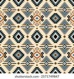 Navajo fabric pattern, bright and modern tones. Traditional geometric patterns combined with a modern twist. Suitable for home decoration or fashion use.