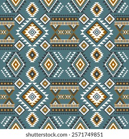 Navajo fabric pattern, bright and modern tones. Traditional geometric patterns combined with a modern twist. Suitable for home decoration or fashion use.