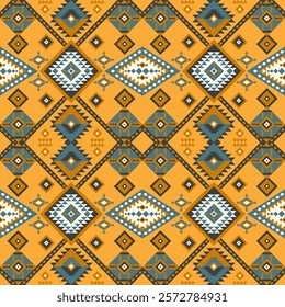 Navajo fabric pattern, bright and modern tones. Traditional geometric patterns combined with a modern twist. Suitable for home decoration or fashion use.