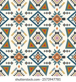 
Navajo fabric pattern, bright and modern tones. Traditional geometric patterns combined with a modern twist. Suitable for home decoration or fashion use.
