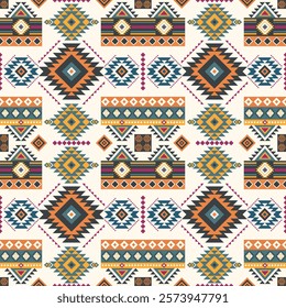 
Navajo fabric pattern, bright and modern tones. Traditional geometric patterns combined with a modern twist. Suitable for home decoration or fashion use.
