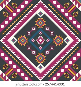 Navajo fabric pattern, bright and modern tones. Traditional geometric patterns combined with a modern twist. Suitable for home decoration or fashion use.
