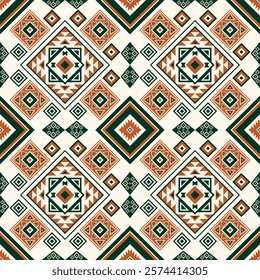 Navajo fabric pattern, bright and modern tones. Traditional geometric patterns combined with a modern twist. Suitable for home decoration or fashion use.
