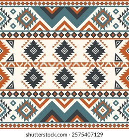 Navajo fabric pattern, bright and modern tones, traditional geometric patterns combined with a modern twist. Suitable for home decoration, textile and fashion applications, lifestyle products 