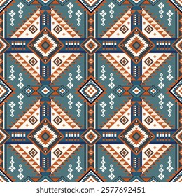 Navajo fabric pattern, bright and modern tones, traditional geometric patterns combined with a modern twist. Suitable for home decoration, textile and fashion applications, lifestyle products 
