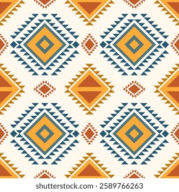 Navajo fabric pattern, bright and modern tones, traditional geometric patterns combined with a modern twist. Suitable for home decoration, textile and fashion applications, lifestyle products 

