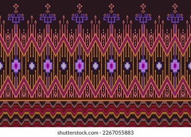 Navajo geometric ethnic oriental seamless pattern traditional, African Ikat paisley embroidery, Aztec style abstract vector, Embroidery pattern illustration,Design for printing business.