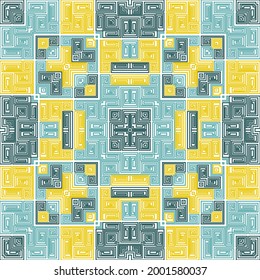 Navajo geometric seamless pattern ethnic design. Vector tribal fabric print. Mexican or peruvian tribe pattern. Folk motif of geometric lines. Trendy background. Maya ornament.