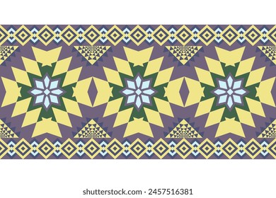 Navajo geometric seamless pattern, vector embroidery, bohemian, aztec, ornament print, ethnic, abstract, Inkatha art, tribal fabric, design for carpet, wallpaper, clothing, rug, illustration design