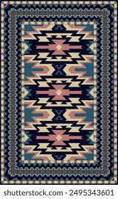 Navajo home decorating rugs, traditional colorful geometric patterns.