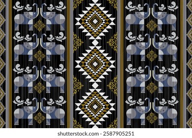 Navajo Ikat Aztec ancient textile seamless pattern 