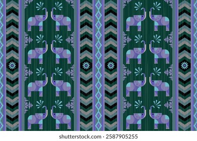 Navajo Ikat Aztec ancient textile seamless pattern 