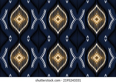 Navajo Ikat ogee vector Aztec Ethnic boho pattern with geometric in bright colors. Design for carpet, wallpaper, clothing, wrapping, batik, fabric, Vector illustration embroidery style in Ethnic 