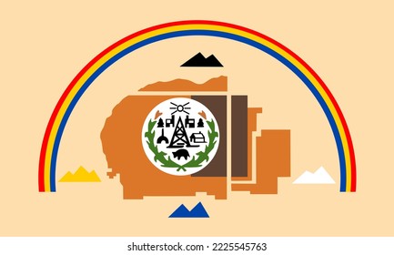 Ilustración vectorial de la bandera india navajo aislada. Símbolo de pueblo nativo en Estados Unidos. Nación Navajo, reserva en el suroeste de los Estados Unidos. 