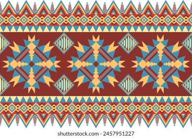 Navajo Indian seamless pattern, Tribal geometric southwestern Native American, Ethnic fashion aztec ornament, abstract handmade print for textile and surface design, package, wallpaper, wrapping paper