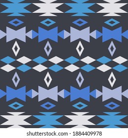 Navajo mosaic rug with traditional folk geometric pattern. Native American Indian blanket. Aztec elements. Seamless background. Vector illustration for web design or print.