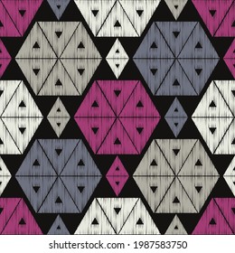 Navajo mosaic rug with traditional folk geometric pattern. Native American Indian blanket. Aztec elements. Mayan ornament. Seamless background. Vector illustration for web design or print.