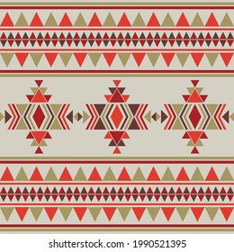 Navajo mosaic rug with traditional folk geometric pattern. Native American Indian blanket. Aztec elements. Mayan ornament. Seamless background. Vector illustration for web design or print.