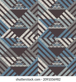 Navajo mosaic rug with traditional folk geometric pattern. Native American Indian blanket. Aztec elements. Mayan ornament. Seamless background. Vector illustration for web design or print.