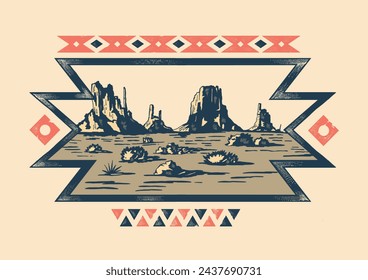 Navajo Nation Wüste Landschaft Vektor-Illustration