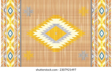 Navajo Native America South Western ethnic decor style. tribal vector seamless pattern. Indian ornament Boho geometric ornament.folk.orientel. Window.tukey Mexican .blanket, rug. Woven carpet.
