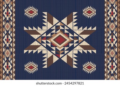 Navajo Native America South Western inspired area rugs ethnic decor style. tribal vector seamless pattern. Indian ornament Boho geometric ornament.folk.orientel. Window .blanket, rug. Woven carpet