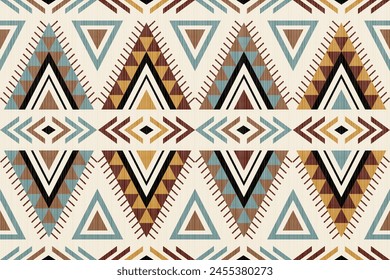 Navajo Native America South Western inspired area rugs ethnic decor style. tribal vector seamless pattern. Indian ornament Boho geometric ornament.folk.orientel. Window .blanket, rug. Woven carpet