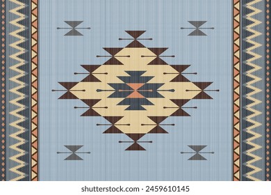 Navajo Native America South Western inspired area rugs ethnic decor style. tribal vector seamless pattern. Indian ornament Boho geometric ornament.folk.orientel. Window .blanket, rug. Woven carpet