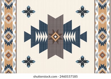 Navajo Native America South Western inspired area rugs ethnic decor style. tribal vector seamless pattern. Indian ornament Boho geometric ornament.folk.orientel. Window .blanket, rug. Woven carpet