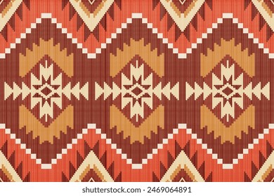 Navajo Native America South Western inspired area rugs ethnic decor style. tribal vector seamless pattern. Indian ornament Boho geometric ornament.folk.orientel. Window .blanket, rug. Woven carpet