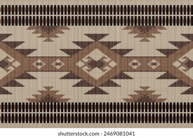 Navajo Native America South Western inspired area rugs ethnic decor style. tribal vector seamless pattern. Indian ornament Boho geometric ornament.folk.orientel. Window .blanket, rug. Woven carpet
