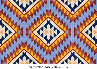 Navajo Native America South Western inspired area rugs ethnic decor style. tribal vector seamless pattern. Indian ornament Boho geometric ornament.folk.orientel. Window .blanket, rug. Woven carpet.