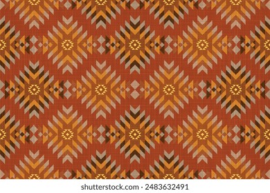 Navajo Native America South Western inspired area rugs ethnic decor style. tribal vector seamless pattern. Indian ornament Boho geometric ornament.folk.orientel. Window .blanket, rug. Woven carpet.