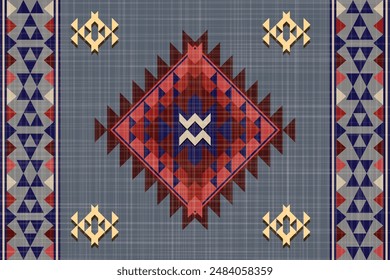 Navajo Native America South Western inspired area rugs ethnic decor style. tribal vector seamless pattern. Indian ornament Boho geometric ornament.folk.orientel. Window .blanket, rug. Woven carpet.