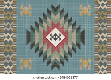 Navajo Native America South Western inspired area rugs ethnic decor style. tribal vector seamless pattern. Indian ornament Boho geometric ornament.folk.orientel. Window .blanket, rug. Woven carpet.