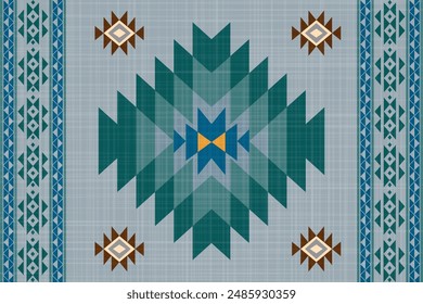 Navajo Native America South Western inspired area rugs ethnic decor style. tribal vector seamless pattern. Indian ornament Boho geometric ornament.folk.orientel. Window .blanket, rug. Woven carpet.