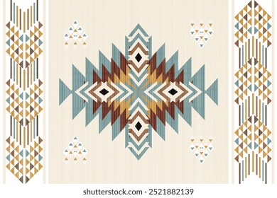 Navajo Native America South Western inspired area rugs ethnic decor style. tribal vector seamless pattern. Indian ornament Boho geometric ornament.folk.orientel. Window .blanket, rug. Woven carpet