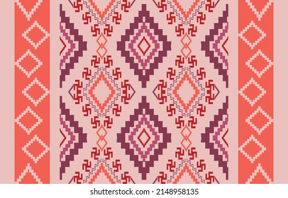 Navajo native american fabric seamless pattern,geometric tribal ethnic traditional background, design elements, design for carpet,wallpaper,clothing,rug,interior,embroidery vector illustration.