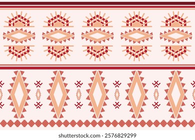 Navajo native american fabric seamless pattern,geometric tribal ethnic traditional background, design elements, design for carpet,wallpaper,clothing,rug,interior,embroidery vector illustration.