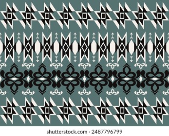 Navajo and Native American patterns blend with Aztec and tribal motifs for a bohemian, ethnic design ideal for patterns, creating a vintage, ethnic wallpaper perfect for rugs, fabrics