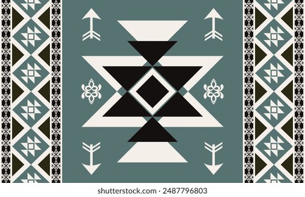 Navajo and Native American patterns blend with Aztec and tribal motifs for a bohemian, ethnic design ideal for patterns, creating a vintage, ethnic wallpaper perfect for rugs, fabrics