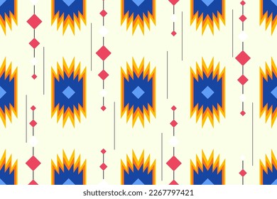 Navajo Native American seamless repeat ethnic pattern. Traditional Indian American, Mexican, African style. Design for clothing, fabric, fashion, textile, texture, carpet, home decor, throw pillows.