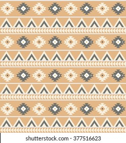 Navajo - Native American seamless vector pattern on craft brown board