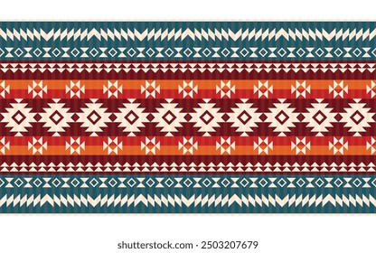 Navajo pattern Aztec geometric seamless pattern for use in fabric, carpets, wallpaper, clothing, batik, quilts, and crafts