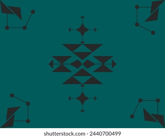 Navajo Pattern Fabric Design Concept Color Green Black. Print Clothing Pants Shirts Wallpaper Multipurpose cloth Home decoration Fashion Ethnic Textile industry and more.